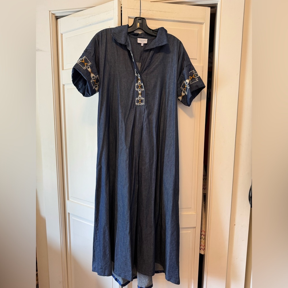 Mi Golondrina Emilia long dress with pockets